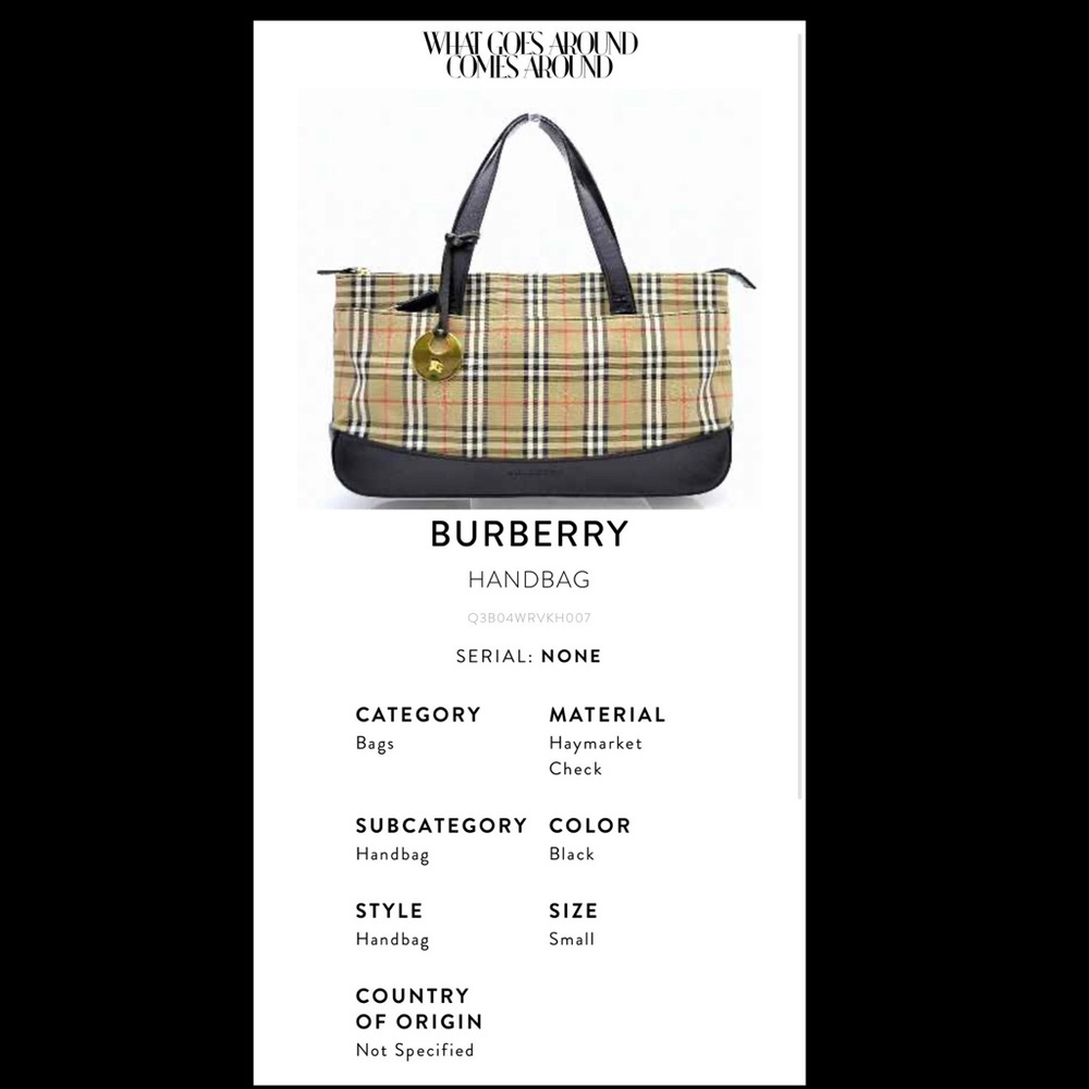 Authentic Burberry Haymarket Check Satchel Bag